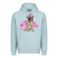 Blue Mist Balerina pug with tutu Premium Hoodie - RanaPortraitStore