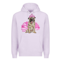 Lilac Balerina pug with tutu Premium Hoodie - RanaPortraitStore