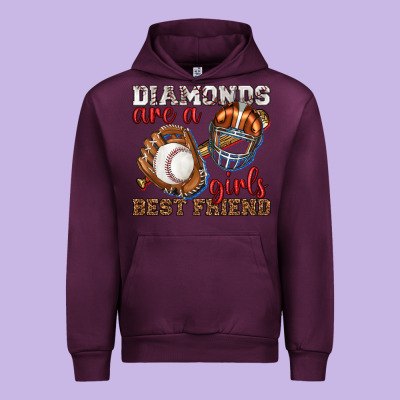 Urban Hoodie diamonds are a girls best friend baseball