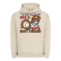Pigment French Oak diamonds are a girls best friend baseball Urban Hoodie - texasbilliewilder