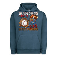 Pigment Midnight Navy diamonds are a girls best friend baseball Urban Hoodie - texasbilliewilder