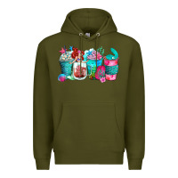 Army Green mermaid coffee cups Premium Hoodie - Zillion Design Studio