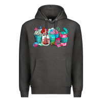 Charcoal Heather mermaid coffee cups Premium Hoodie - Zillion Design Studio