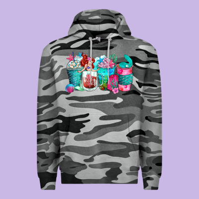 Mermaid Coffee Cups Premium Hoodie Designed By Zillion Design Studio