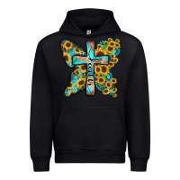Black faith sunflower cross Urban Hoodie - Zillion Design Studio