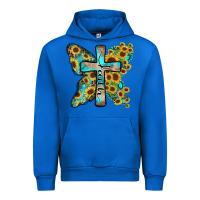 Cobalt faith sunflower cross Urban Hoodie - Zillion Design Studio