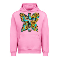 Fuchsia Pink faith sunflower cross Urban Hoodie - Zillion Design Studio