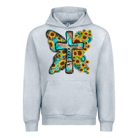 Heather Grey faith sunflower cross Urban Hoodie - Zillion Design Studio