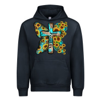 Navy faith sunflower cross Urban Hoodie - Zillion Design Studio