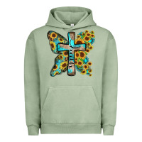 Pigment Oil Green faith sunflower cross Urban Hoodie - Zillion Design Studio