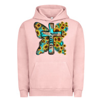 Pigment Salmon faith sunflower cross Urban Hoodie - Zillion Design Studio