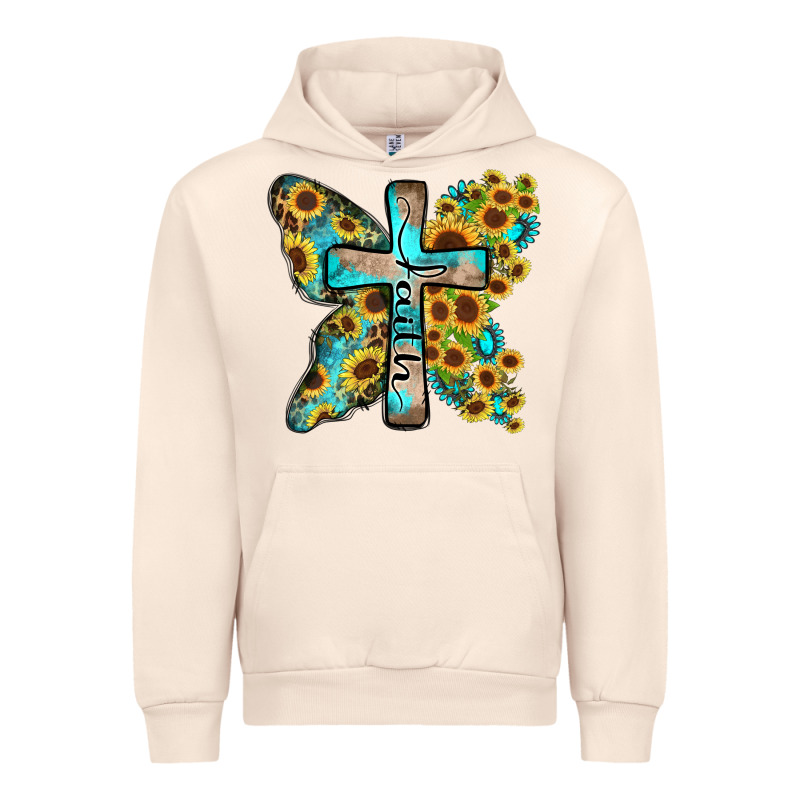 Faith Sunflower Cross Urban Hoodie by Zillion Design Studio | Teevron