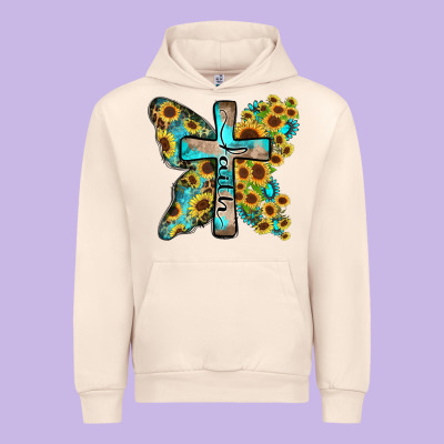 Faith Sunflower Cross Urban Hoodie Designed By Zillion Design Studio