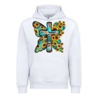 White faith sunflower cross Urban Hoodie - Zillion Design Studio