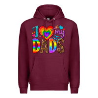 Burgundy i love my dads Premium Hoodie - texasbilliewilder