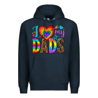 Navy i love my dads Premium Hoodie - texasbilliewilder