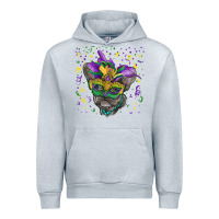 Heather Grey Mardi gras mask french bulldog Urban Hoodie - RanaPortraitStore