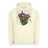Pigment Pistachio Mardi gras mask french bulldog Urban Hoodie - RanaPortraitStore