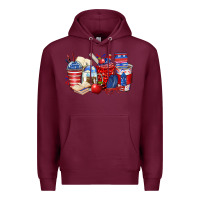 Burgundy 4th of july teacher coffee cups Premium Hoodie - Zillion Design Studio