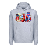 Heather Grey 4th of july teacher coffee cups Premium Hoodie - Zillion Design Studio