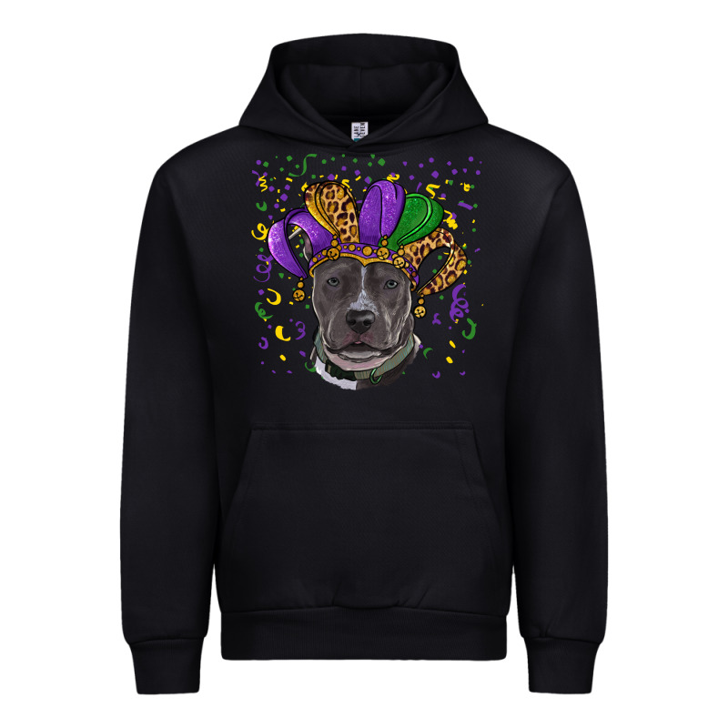 Mardi Gras Pitbull With Hat Urban Hoodie by RanaPortraitStore | Teevron
