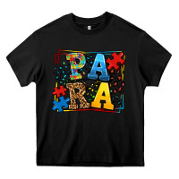Black autism leopard frame para Heavy Core Tee - LillyAllenDesigns