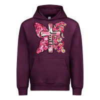 Mauve Wine faith cancer cross Urban Hoodie - Zillion Design Studio