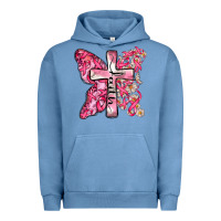 Pigment Pebble Blue faith cancer cross Urban Hoodie - Zillion Design Studio