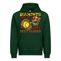 Forest Green diamonds are a girls best friend softball Urban Hoodie - texasbilliewilder