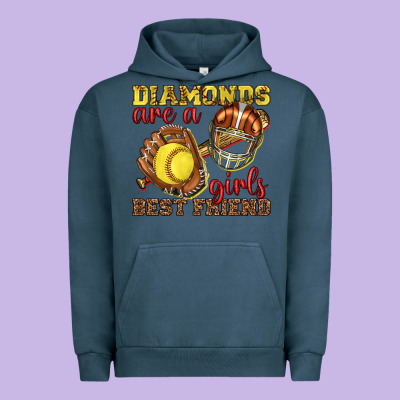 Urban Hoodie diamonds are a girls best friend softball