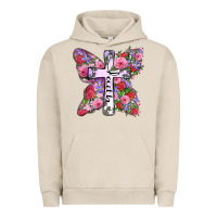 Pigment French Oak faith butterfly cross Urban Hoodie - Zillion Design Studio
