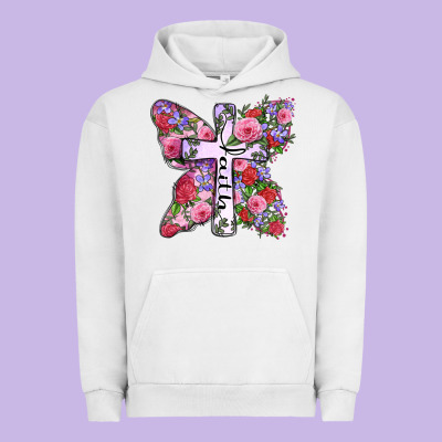 Faith Butterfly Cross Urban Hoodie Designed By Zillion Design Studio