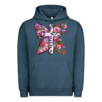 Pigment Midnight Navy faith butterfly cross Urban Hoodie - Zillion Design Studio