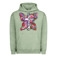 Pigment Oil Green faith butterfly cross Urban Hoodie - Zillion Design Studio