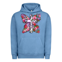 Pigment Pebble Blue faith butterfly cross Urban Hoodie - Zillion Design Studio