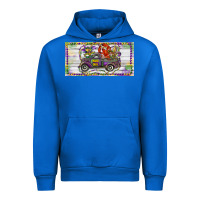 Cobalt Mardi Gras Truck And Fleur De Lis Crawfish Urban Hoodie - RanaPortraitStore