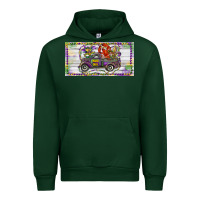 Forest Green Mardi Gras Truck And Fleur De Lis Crawfish Urban Hoodie - RanaPortraitStore