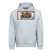 Heather Grey Mardi Gras Truck And Fleur De Lis Crawfish Urban Hoodie - RanaPortraitStore