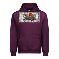 Mauve Wine Mardi Gras Truck And Fleur De Lis Crawfish Urban Hoodie - RanaPortraitStore
