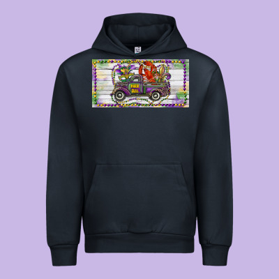 Urban Hoodie Mardi Gras Truck And Fleur De Lis Crawfish