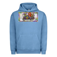 Pigment Pebble Blue Mardi Gras Truck And Fleur De Lis Crawfish Urban Hoodie - RanaPortraitStore