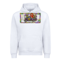 White Mardi Gras Truck And Fleur De Lis Crawfish Urban Hoodie - RanaPortraitStore