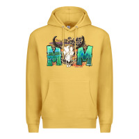 Antique Gold mom with bull skull Premium Hoodie - Zillion Design Studio
