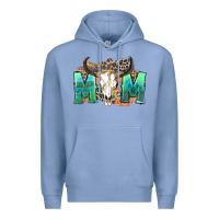 Colony Blue mom with bull skull Premium Hoodie - Zillion Design Studio