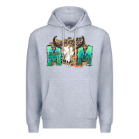 Heather Grey mom with bull skull Premium Hoodie - Zillion Design Studio