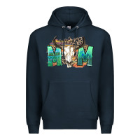 Navy mom with bull skull Premium Hoodie - Zillion Design Studio
