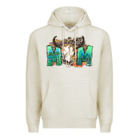 Oatmeal Heather mom with bull skull Premium Hoodie - Zillion Design Studio