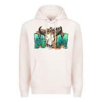 Pale Pink mom with bull skull Premium Hoodie - Zillion Design Studio