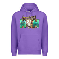 Purple mom with bull skull Premium Hoodie - Zillion Design Studio