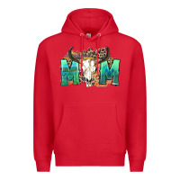 Red mom with bull skull Premium Hoodie - Zillion Design Studio
